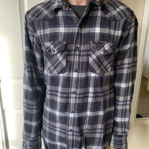American Eagle grey flannel button up